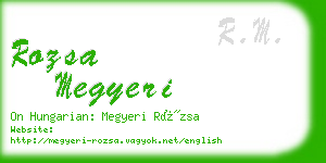 rozsa megyeri business card